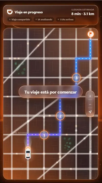 DiDi mapa viaje